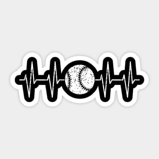 Baseball Heartbeat, Love Baseball Mom Fan Gift Sticker